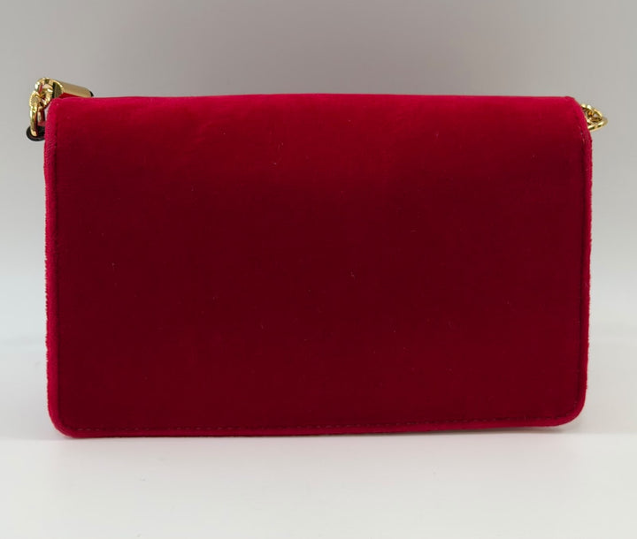 GUCCI BROADWAY VELVET CRYSTAL G SHOULDER BAG