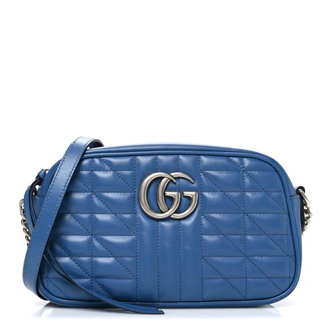 GUCCI GG MARMONT MATELASSÉ ARIA SMALL CALFSKIN LEATHER BAG