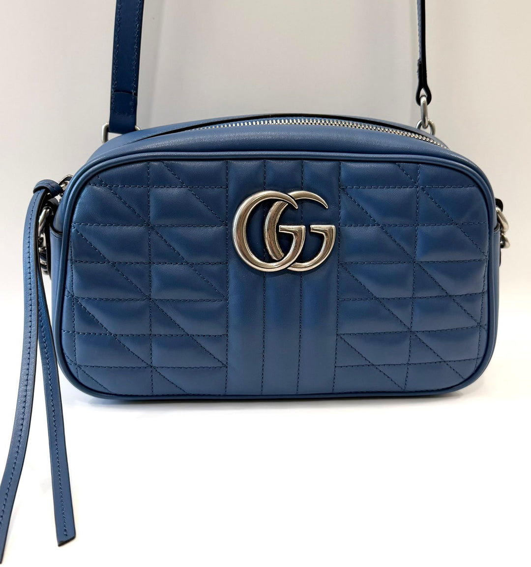 GUCCI GG MARMONT MATELASSÉ ARIA SMALL CALFSKIN LEATHER BAG