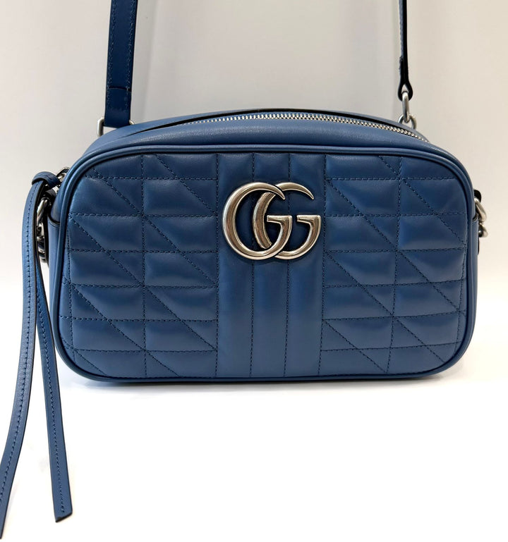 GUCCI GG MARMONT MATELASSÉ ARIA SMALL CALFSKIN LEATHER BAG