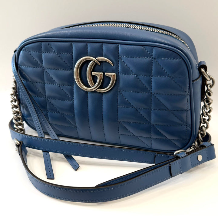 GUCCI GG MARMONT MATELASSÉ ARIA SMALL CALFSKIN LEATHER BAG