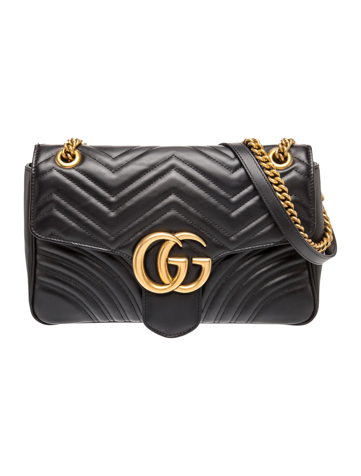 GUCCI GG MARMONT MATELASSÉ MEDIUM CALFSKIN LEATHER SHOULDER BAG