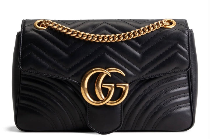 GUCCI GG MARMONT MATELASSÉ MEDIUM CALFSKIN LEATHER SHOULDER BAG