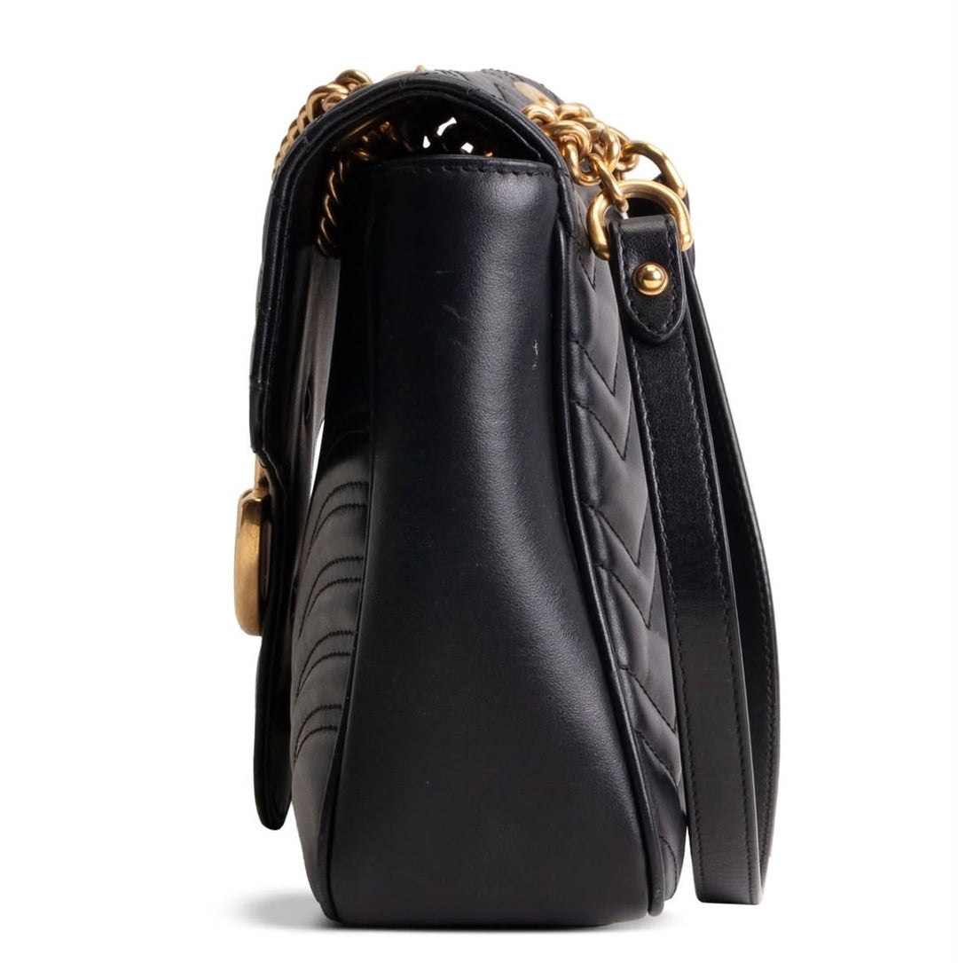 GUCCI GG MARMONT MATELASSÉ MEDIUM CALFSKIN LEATHER SHOULDER BAG