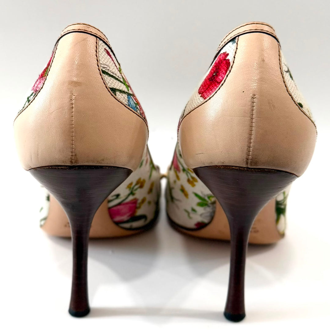 GUCCI FLORA BAMBOO RUNWAY PUMPS