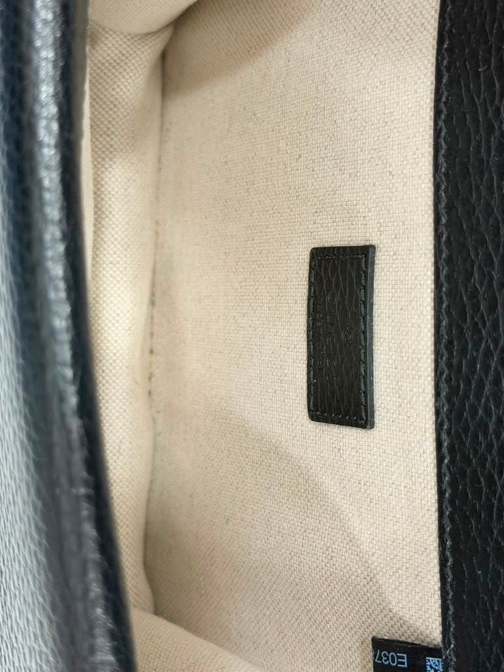 GUCCI DIONYSUS SMALL GRAINED CALFSKIN LEATHER SHOULDER BAG