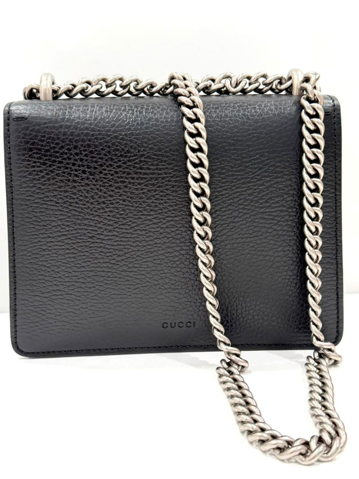 GUCCI DIONYSUS SMALL GRAINED CALFSKIN LEATHER SHOULDER BAG