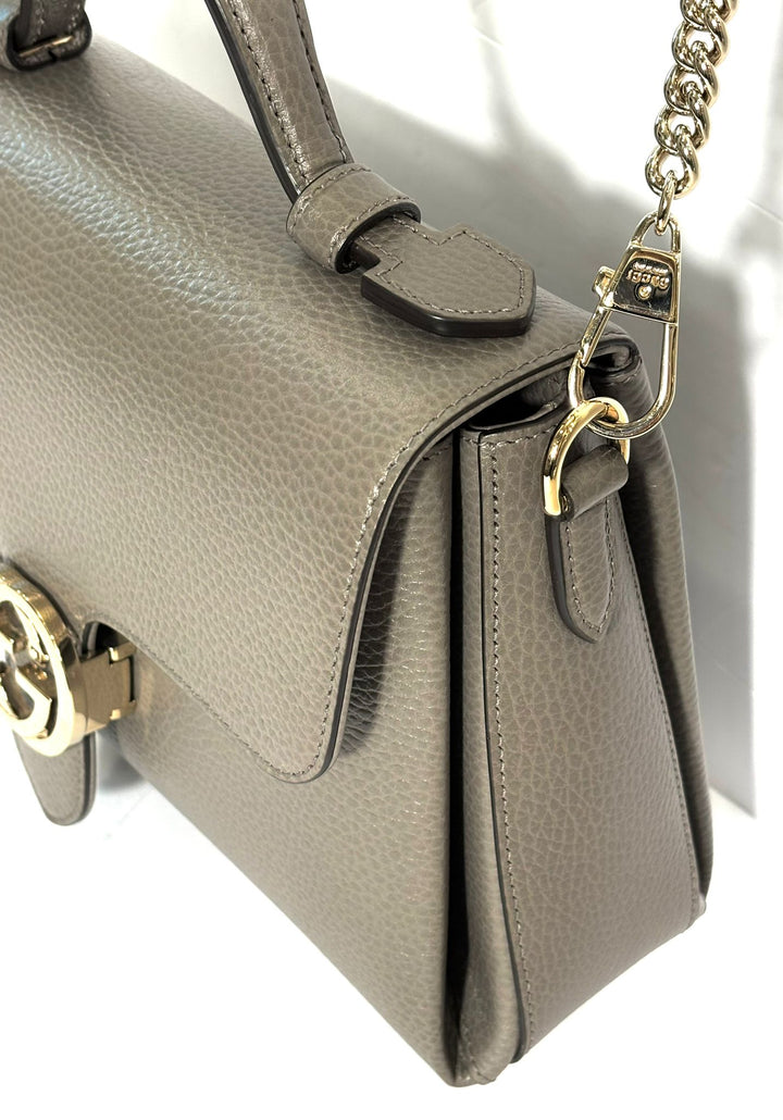 GUCCI DOLLAR CALFSKIN INTERLOCKING G TOP HANDLE SHOULDER BAG