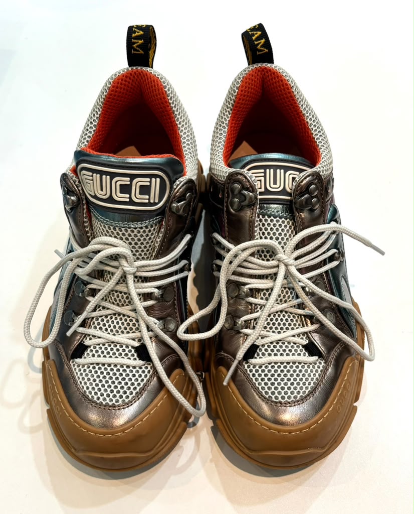 GUCCI FLASHTREK MULTICOLOR METALLIC SNEAKERS