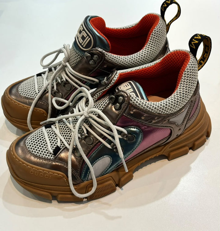 GUCCI FLASHTREK MULTICOLOR METALLIC SNEAKERS