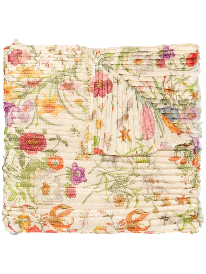 GUCCI FLORAL PRINT SILK SCARF