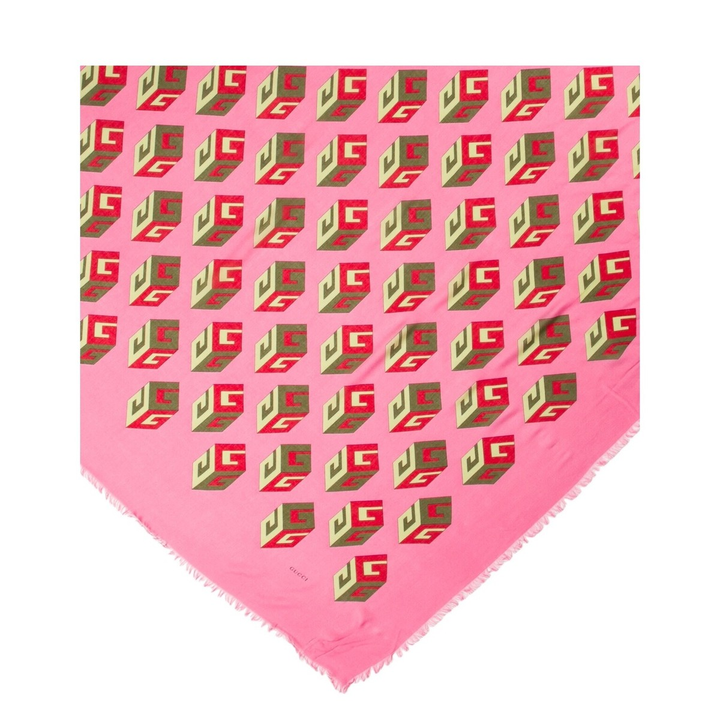 GUCCI GG CUBES SILK BLEND SCARF