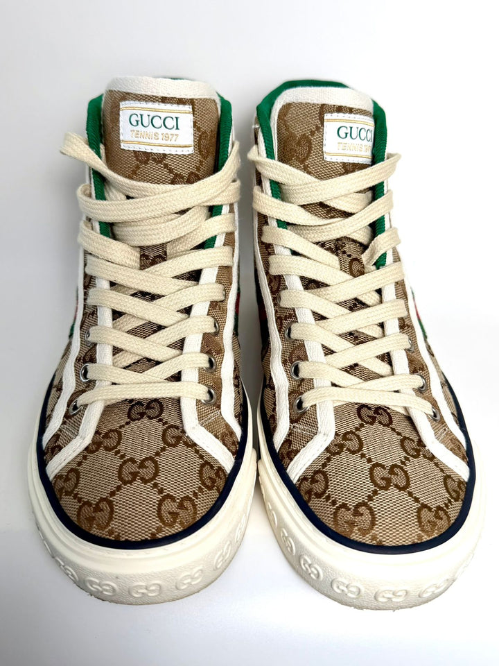 GUCCI GG CANVAS TENNIS 1977 HIGH-TOP SNEAKERS