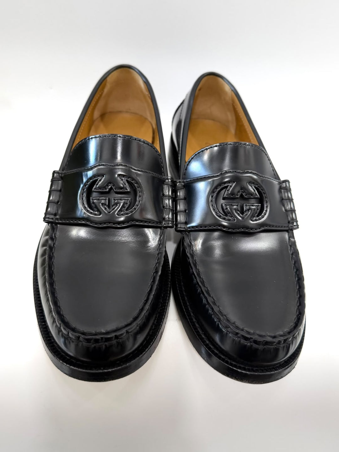 GUCCI GG CUTOUT MILLENNIAL REBOT LEATHER LOAFERS