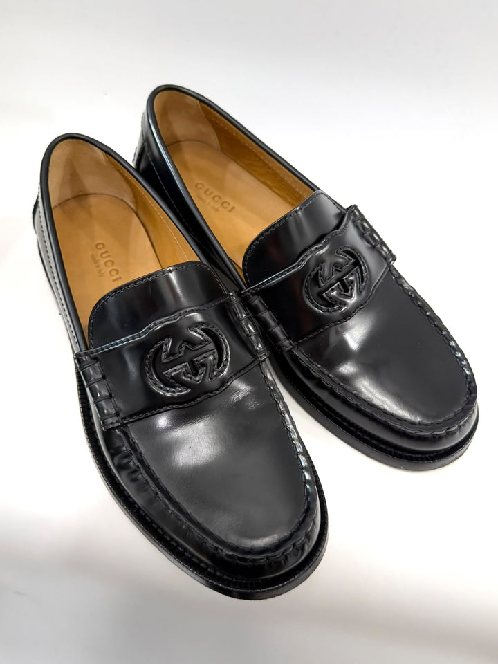 GUCCI GG CUTOUT MILLENNIAL REBOT LEATHER LOAFERS