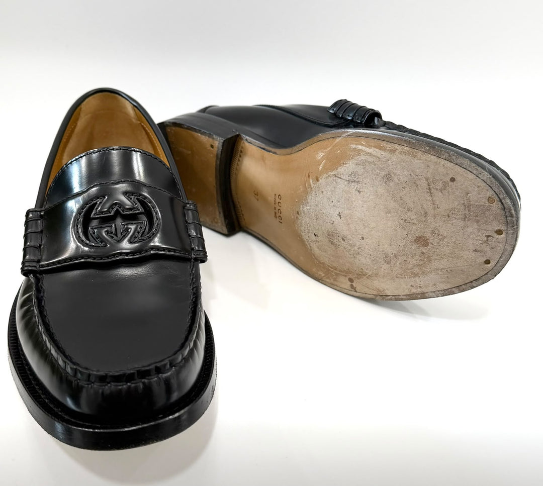 GUCCI GG CUTOUT MILLENNIAL REBOT LEATHER LOAFERS