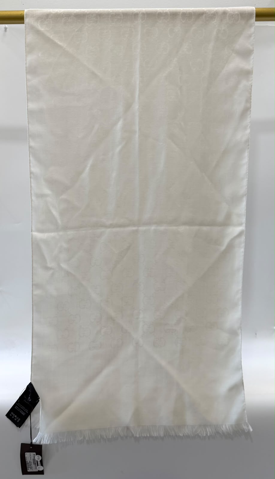 GUCCI GG JACQUARD WOOL AND SILK SCARF