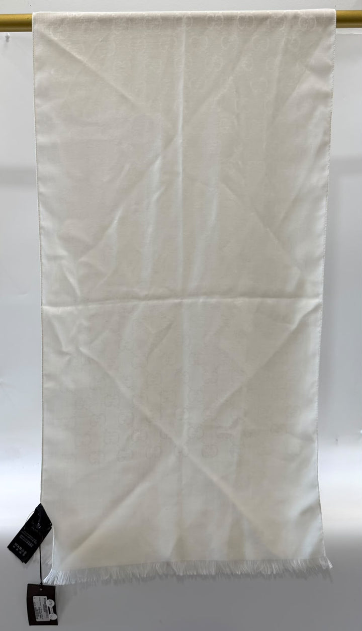 GUCCI GG JACQUARD WOOL AND SILK SCARF