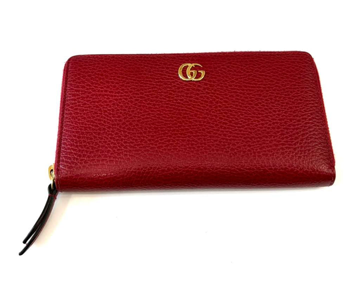 GUCCI GG MARMONT CALFSKIN LEATHER ZIP AROUND WALLET