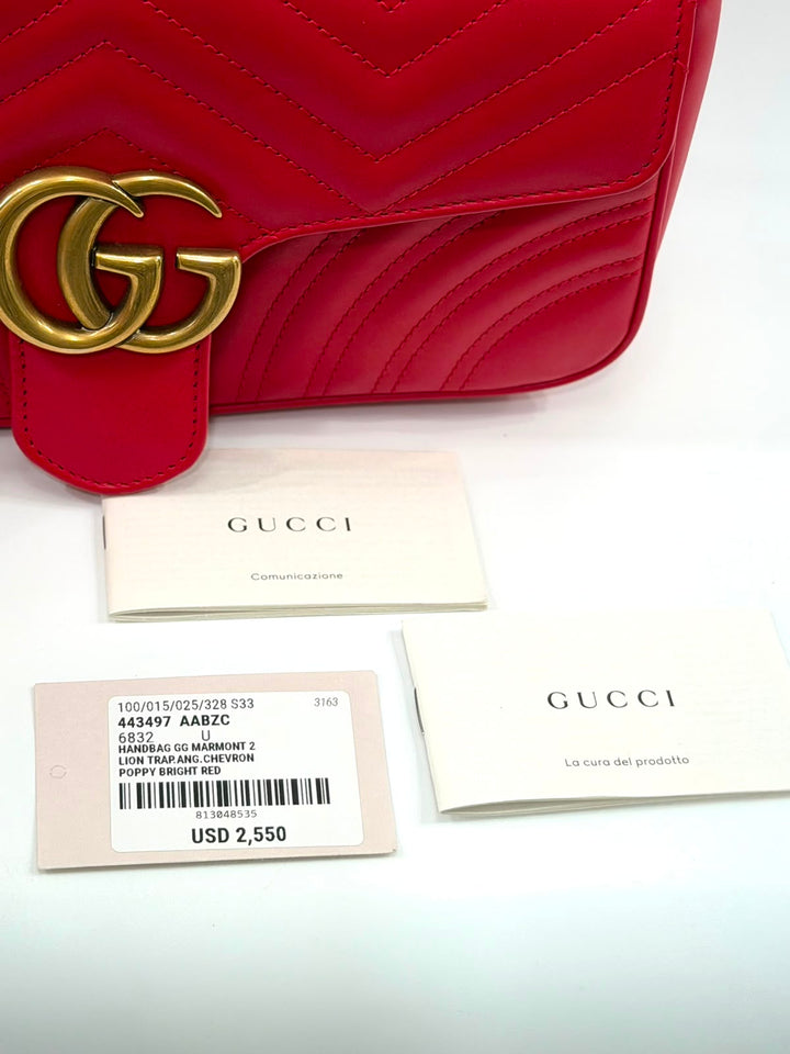 GUCCI GG MARMONT MATELASSÉ QUILTED CALFSKIN MEDIUM SHOULDER BAG