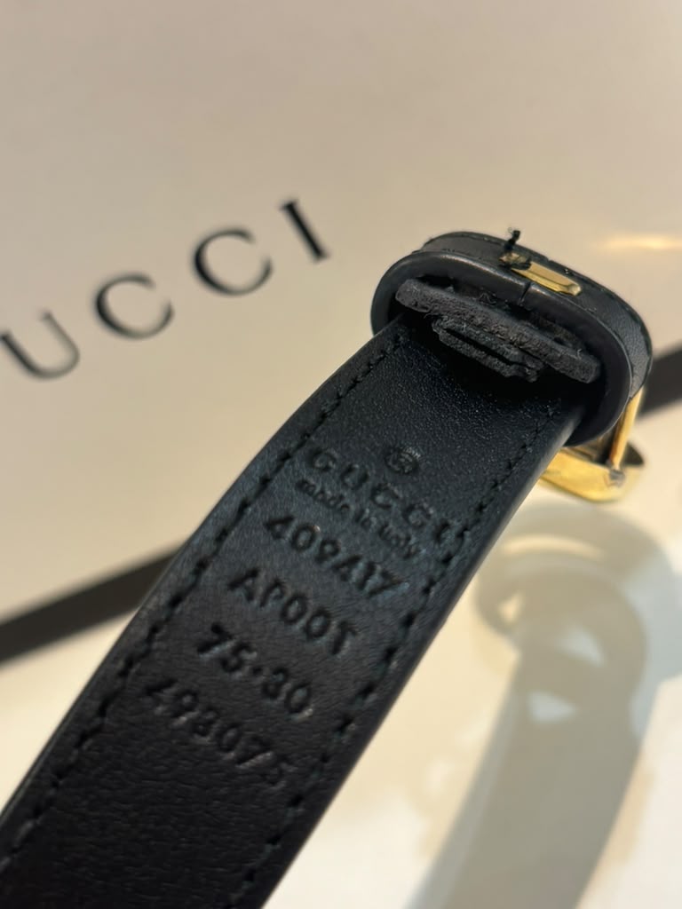 GUCCI GG MARMONT CALFSKIN LEATHER SLIM BELT