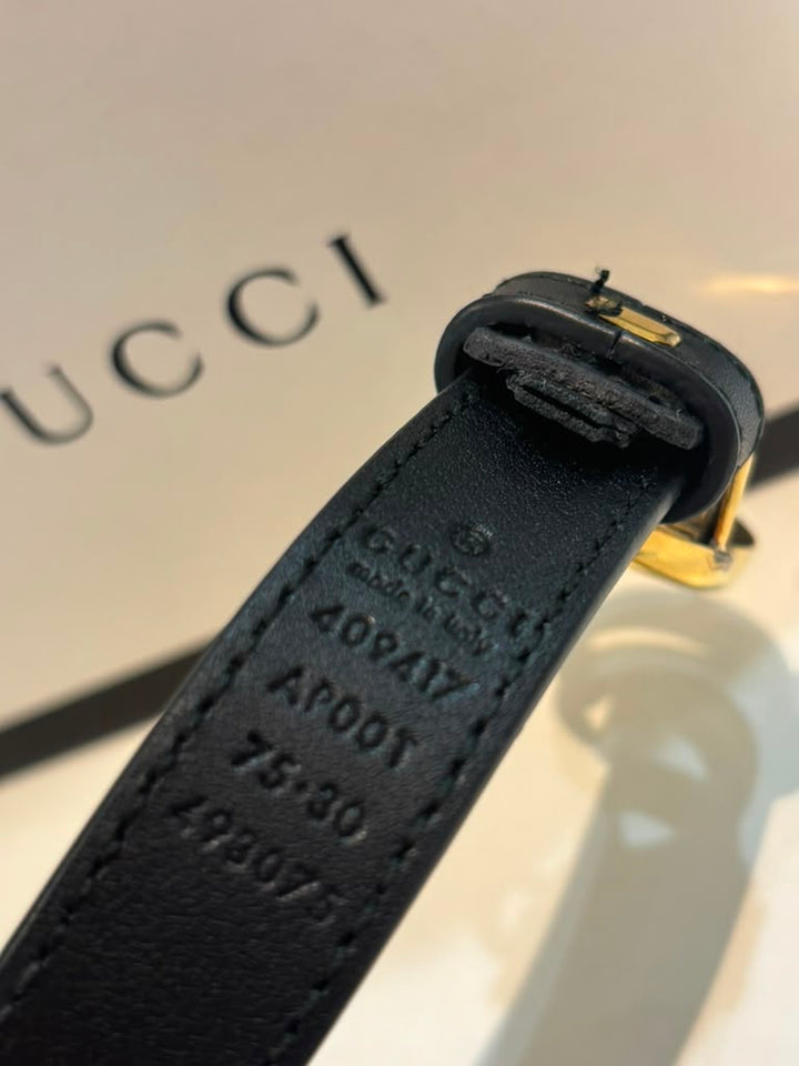 GUCCI GG MARMONT CALFSKIN LEATHER SLIM BELT
