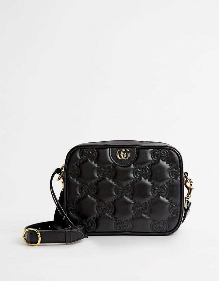 GUCCI GG MATELASSÉ CALFSKIN LEATHER SMALL CAMERA CROSSBODY BAG
