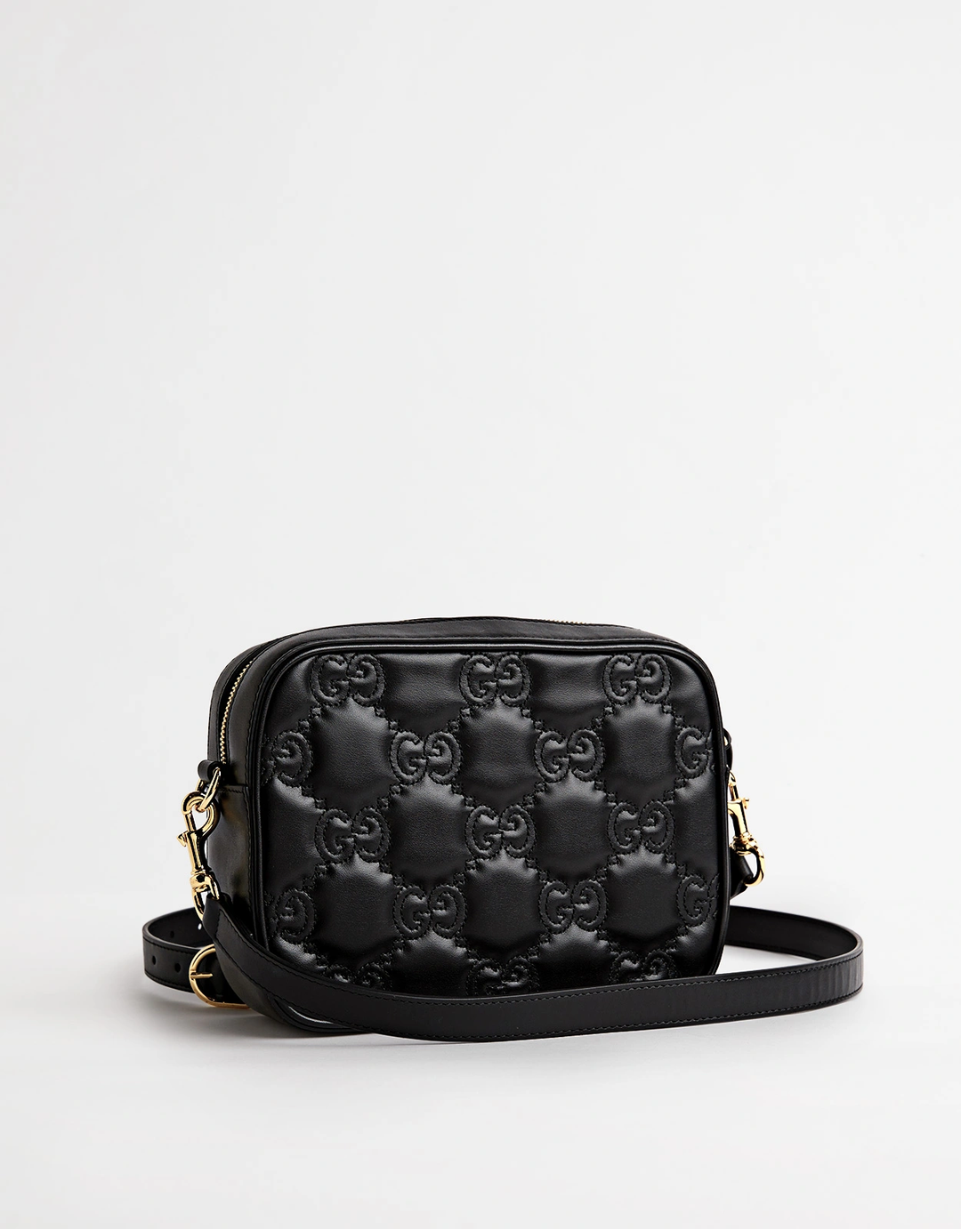 GUCCI GG MATELASSÉ CALFSKIN LEATHER SMALL CAMERA CROSSBODY BAG