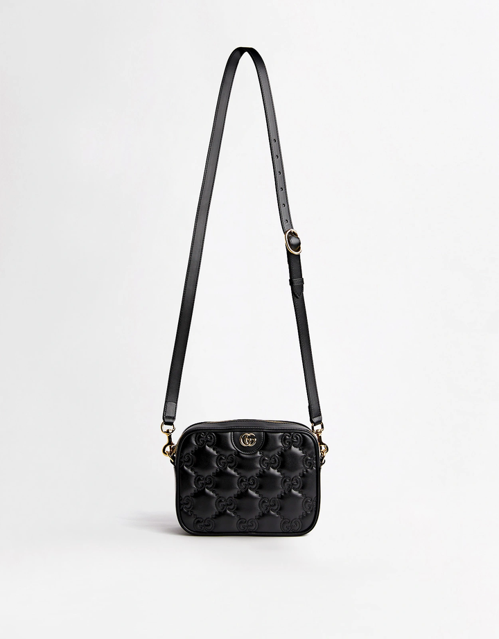 GUCCI GG MATELASSÉ CALFSKIN LEATHER SMALL CAMERA CROSSBODY BAG