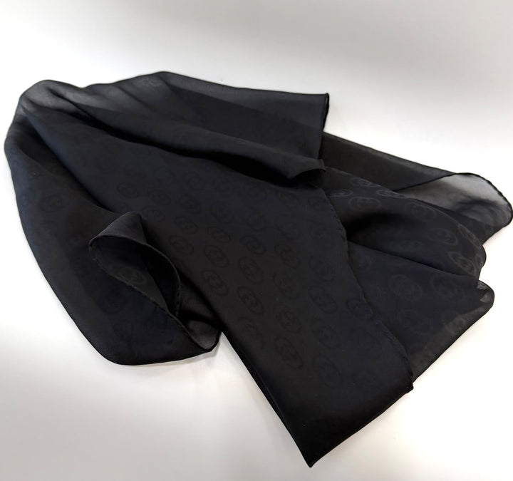 GUCCI GG MONOGRAM SHEER SILK SCARF