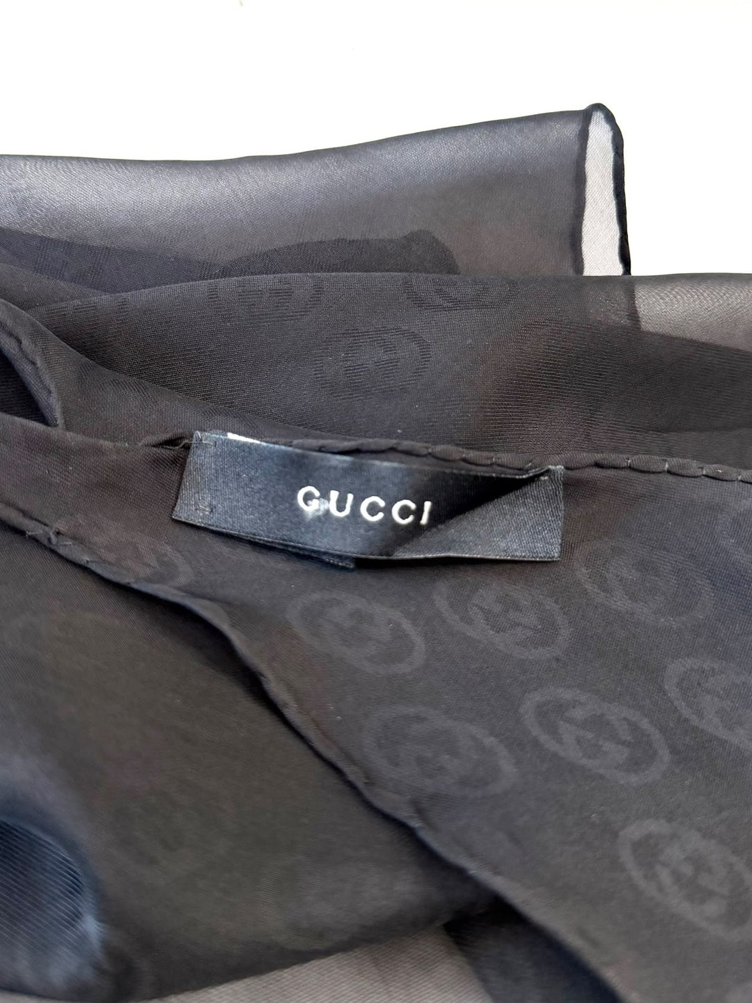 GUCCI GG MONOGRAM SHEER SILK SCARF