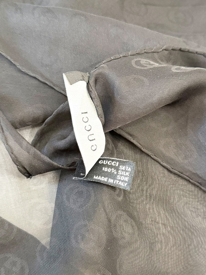 GUCCI GG MONOGRAM SHEER SILK SCARF