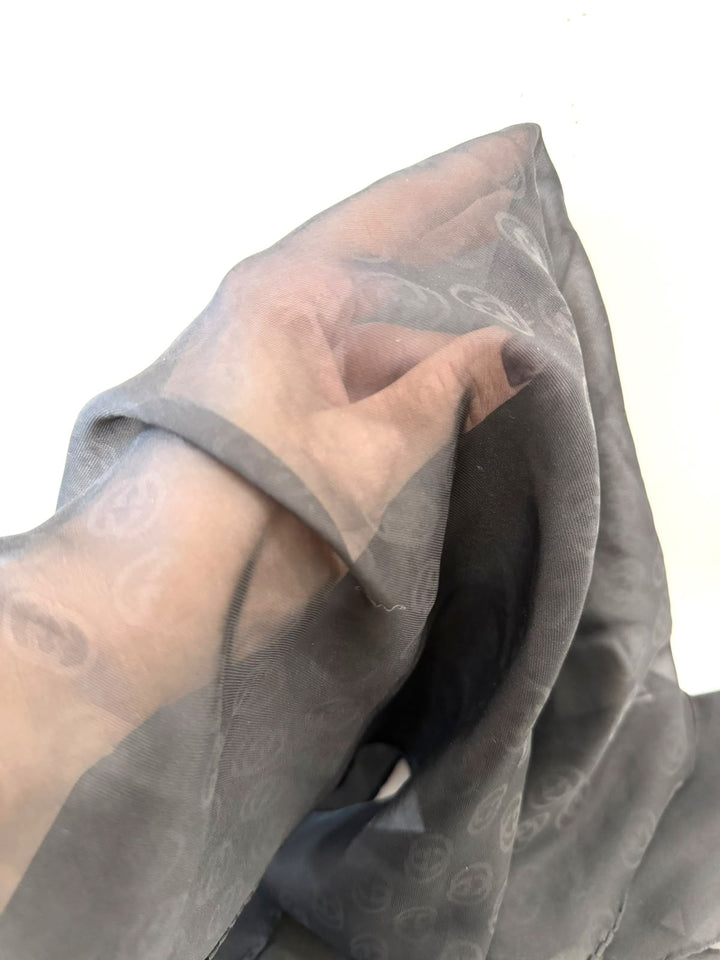 GUCCI GG MONOGRAM SHEER SILK SCARF