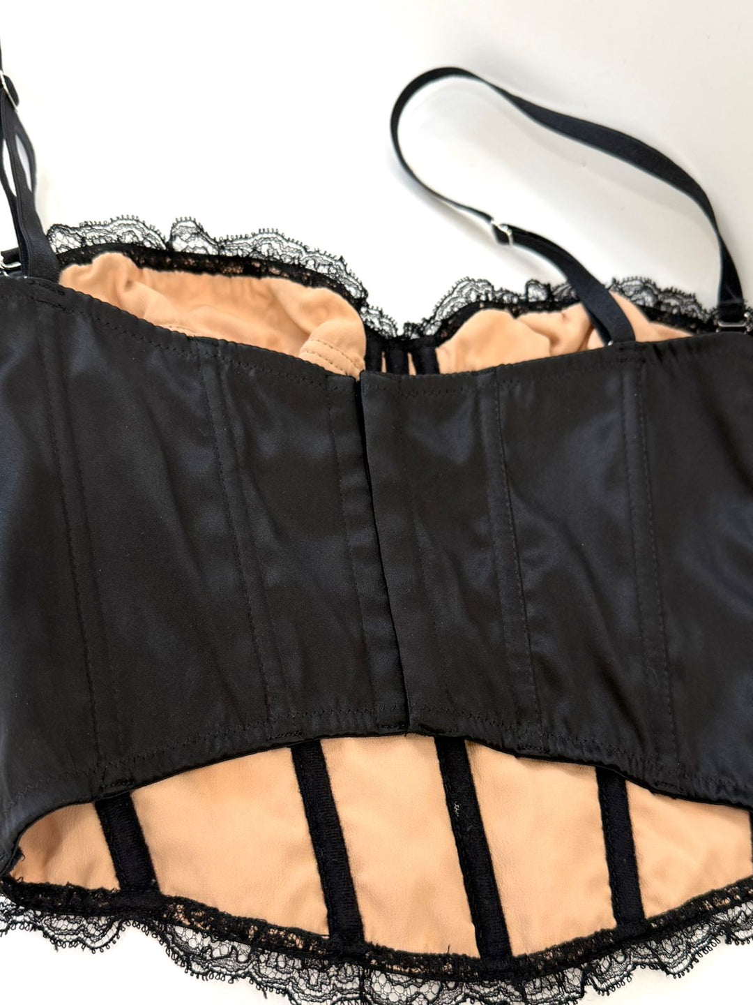 GUCCI GG NET LACE TRIMMED CORSET BUSTIER