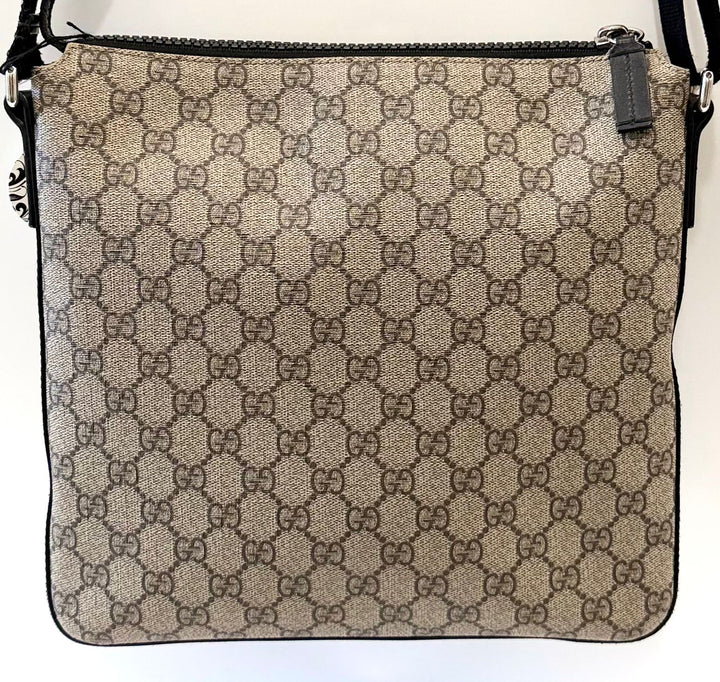 GUCCI GG SUPREME COATED CANVAS FLAT MESSENGER BAG