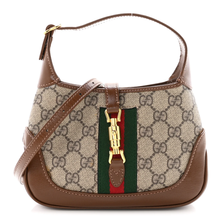 GUCCI GG SUPREME MONOGRAM WEB MINI JACKIE 1961 HOBO BAG