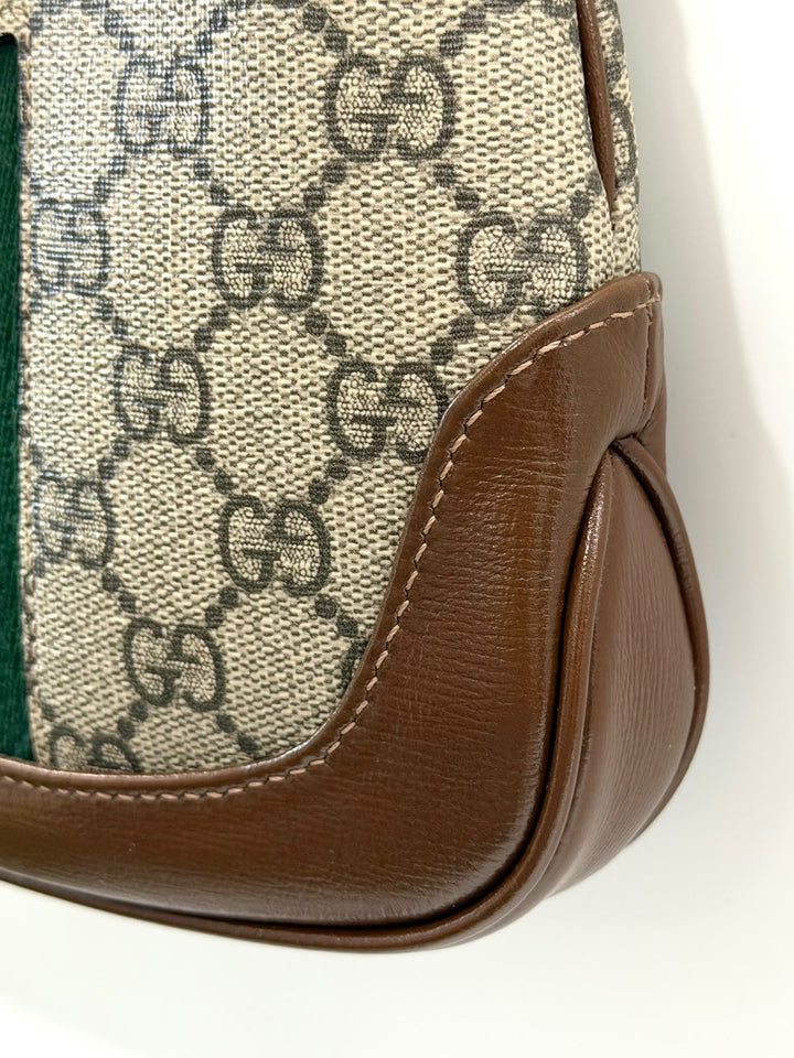 GUCCI GG SUPREME MONOGRAM WEB MINI JACKIE 1961 HOBO BAG