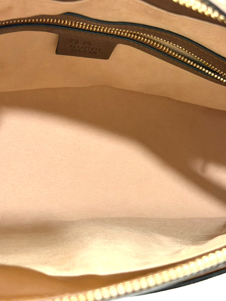 GUCCI GG SUPREME MONOGRAM SMALL ZIP TOP TOTE BAG