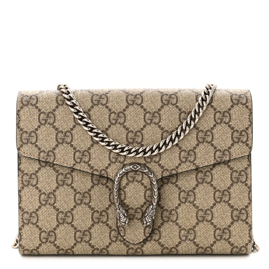 GUCCI GG SUPREME MONOGRAM MINI DIONYSUS CHAIN WALLET