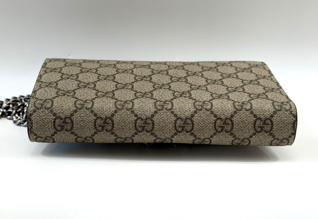 GUCCI GG SUPREME MONOGRAM MINI DIONYSUS CHAIN WALLET