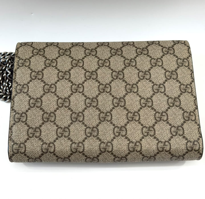 GUCCI GG SUPREME MONOGRAM MINI DIONYSUS CHAIN WALLET