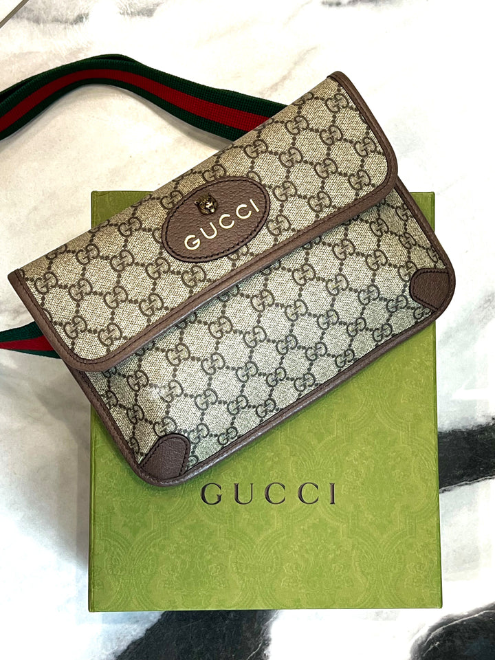 GUCCI GG SUPREME MONOGRAM NEO VINTAGE WEB BELT BAG