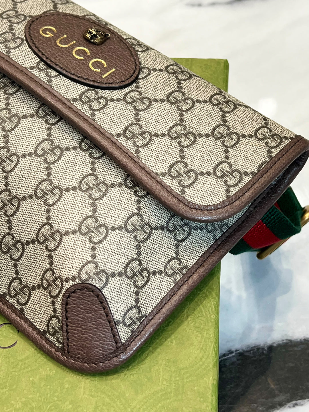 GUCCI GG SUPREME MONOGRAM NEO VINTAGE WEB BELT BAG