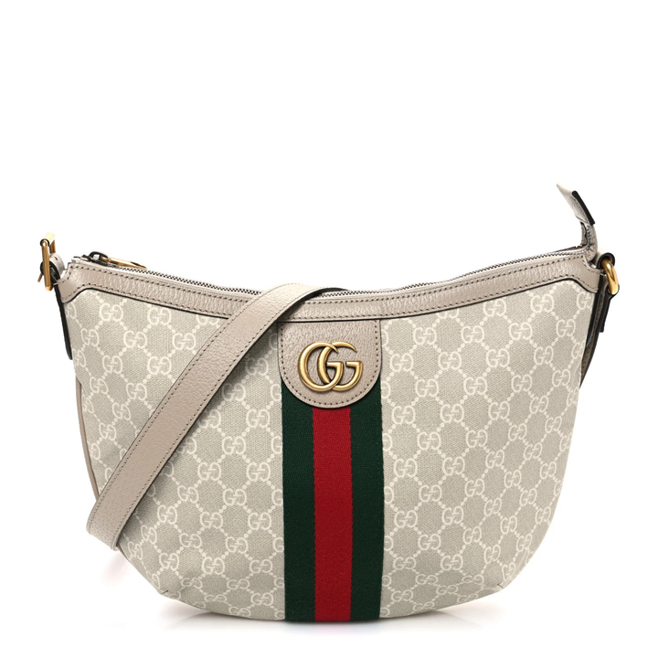 GUCCI GG SUPREME MONOGRAM WEB SMALL OPHIDIA SHOULDER BAG