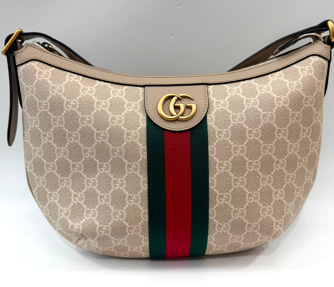 GUCCI GG SUPREME MONOGRAM WEB SMALL OPHIDIA SHOULDER BAG