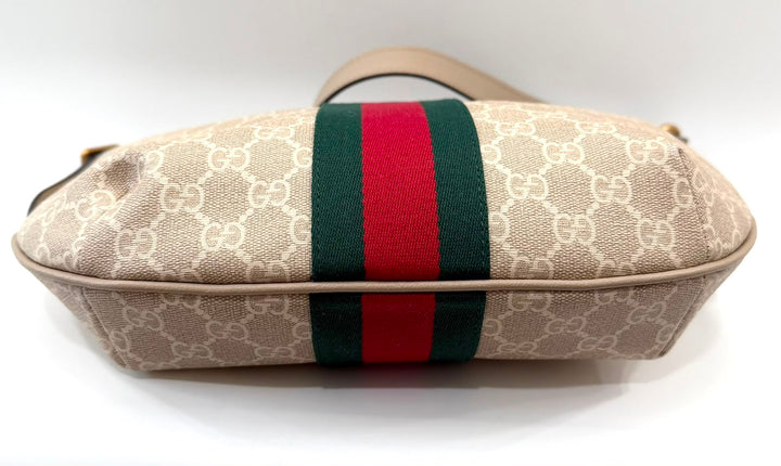 GUCCI GG SUPREME MONOGRAM WEB SMALL OPHIDIA SHOULDER BAG