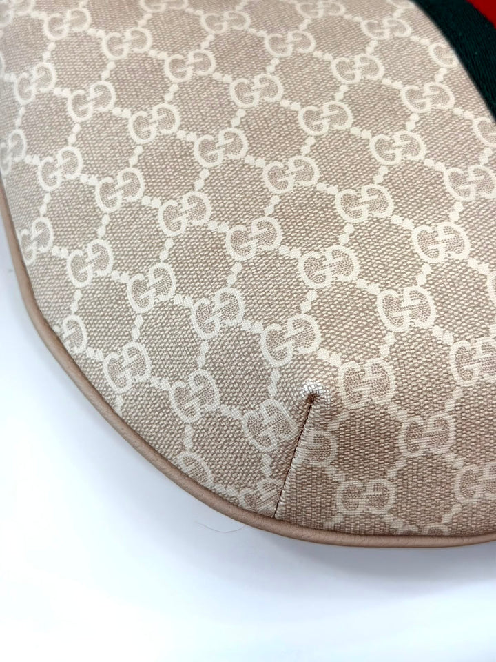 GUCCI GG SUPREME MONOGRAM WEB SMALL OPHIDIA SHOULDER BAG