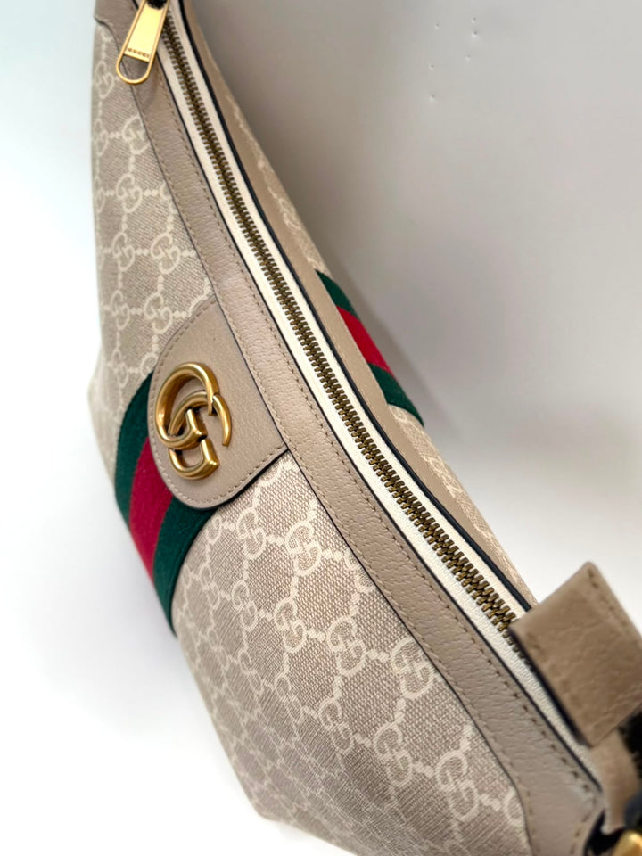 GUCCI GG SUPREME MONOGRAM WEB SMALL OPHIDIA SHOULDER BAG