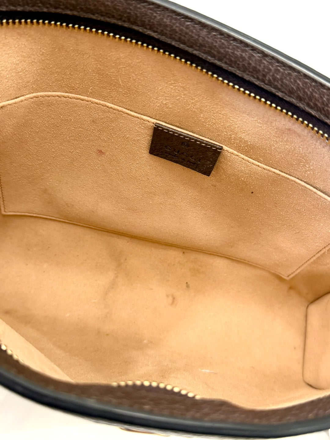 GUCCI GG SUPREME MONOGRAM WEB OPHIDIA POUCH