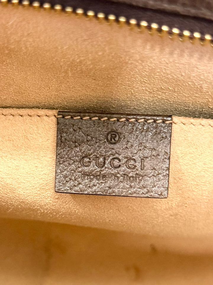 GUCCI GG SUPREME MONOGRAM WEB OPHIDIA POUCH